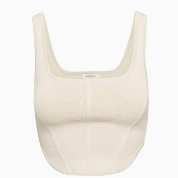 Aritzia Babaton | Sculpt Knit Matte Pearl Bustier Tank | Size XS - Picture 13 of 13
